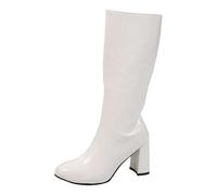 Bottes Femme Mi Mollet Talon Bloc Fermeture Zip Latérale Chaussures Montantes Élégantes Mode Casual Automne Hiver
