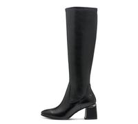 Bottes Femme Noires En Cuir Tige Semi Élastique Talon Moyen 6 CM TAMARIS