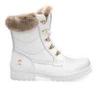 Bottes Femme - PANAMA JACK TUSCANI - Cuir Blanc - Talon Plat - Haute - Lacets 40