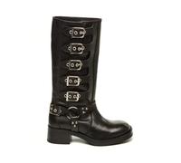 Bottes femme - STEVE MADDEN - Battle - Cuir noir - Profil large 36