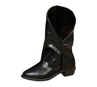 Bottes Femme Suède Mi-Mollet Boucle Élégante Chaussures Montantes Style Vintage Confortables Automne Hiver Ville