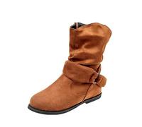 Bottes Femmes À Talons Noir Bottes Ankle Chelsea Basses Élégantes Bottes Texans À Talons Confortables Chaussure Daim Doux Mode Randonnée Bottines Chelsea De Taille Moyenne Avec Semelle Antidérapant