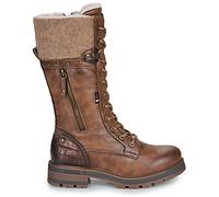 MUSTANG - Bottes cognac à talon décroché bas avec un zip et des lacets ronds - Taille numeric_36