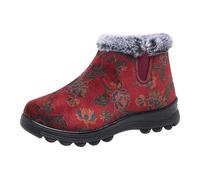 Bottes FourréEs pour Femme Boots Plateforme Femme Women's Snow Boots Fashion Casual Sneakers Breathable Flat Casual Shoes Winter Padded Warm Women's Chaussure Femme Automne Chaussure (Red, 39)