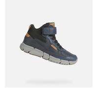 Bottes Garçon Geox J FLEXYPER - Cuir Bleu Marine - Lacets et Scratch 31