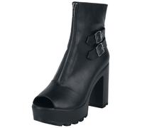 Bottes Gothic de Black Premium by EMP - Bottines Bouts Ouvert Zippées - EU40 - pour Femme - noir EU 40