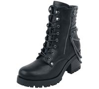 Bottes Gothic de Gothicana by EMP - Bottines Avec Chaînes Et Fermetures Éclair - EU37 à EU42 - pour Femme - noir EU 37