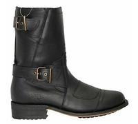 Bottes Grinders Route 66 Pour Hommes En Cuir Noir Cowboy Western À Bout Pointu