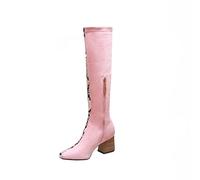 Bottes Hautes au Genou pour Femmes Bottes de Loisirs Longue Mode Classique Botte Vintage Marche Confortables Chaussures Occidentales Classiques Western Boots de Trekking Outdoor Botte de Randonnée