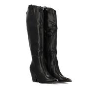 Bottes hautes avec talon pour femme. Design élégant, imprimé uni, pointe métallique, talon confortable et fermeture éclair. Idéales pour la saison automne., Noir , 39 EU