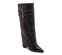 Bottes hautes de mode premium pour femmes, décorées de sangles et de boucles - Élégantes, confiantes, confortables Découvrez une collection inégalée de bottes avec affirmation de style et praticité. A