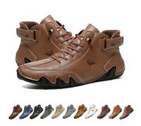 Bottes hautes en daim faites à la main en Italie, Beck Shoes Baskets décontractées légères et imperméables for hommes, chaussures pieds nus for hommes for la randonnée et la conduite, bottes Chukka(Co