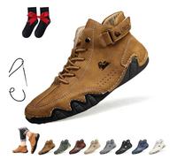 Bottes Hautes En Daim Faites À La Main Italiennes Chaussures Beck for Hommes Baskets Décontractées Imperméables En Daim Bottines D'extérieur Antidérapantes Et Respirantes Pieds Nus(brun,43 EU)