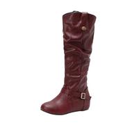 Bottes Hautes Femme Cuir Mollet Large Classiques Cuissardes Femmes Talon Haut Sexy Confortable Botte Montantes Militaires Hipster Club Fête Escarpins Haute Bottes au-dessus du Genou Élégants Boots
