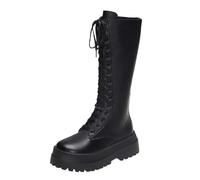 Bottes Hautes Femme en Simili Cuir, Bout Rond, Zip Latéral, Talon Moyen | Le zip latéral facilite l’enfilage; cette botte femme s’associe à une robe, une jupe ou un jean durant l’automne-hiver.