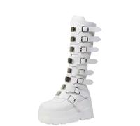 Bottes Hautes Femme en Simili Cuir, Style Cavalier, Bout Rond, Talon Moyen | Le style cavalier donne une allure affirmée; cette botte femme accompagne jean, robe ou jupe pendant l’automne-hiver.