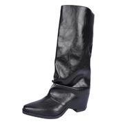 Bottes Hautes Femme en Simili Cuir, Style Cavalier Chic, Talon Bloc Moyen | Le style cavalier apporte une allure affirmée; cette botte femme accompagne jean, robe ou jupe pendant l’automne-hiver.
