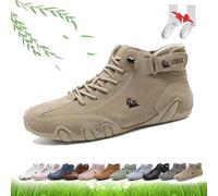Bottes Hautes Hdmade pour Femmes, Chaussures De Marche Pieds Nus Femmes Extérieur Antidérapant Léger Respirant Chukka Bottes Mocassins Plats pour La Randonnée Et La Marche, Khaki, 39 EU