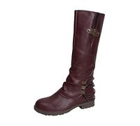 Bottes Hautes Imperméables pour l'Automne et l'Hiver - Bottes de Cowboy Vintage et Classiques pour Femmes