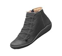 Bottes Hautes Pour Femme, Confortables, Chaudes, Bout Rond, Demi-Hauteur, Fermeture Éclair, Talon Épais, Chaussures Pour Mariage, Danse En Plein Air, Bottes D'Hiver Bottines Plates Gris 43