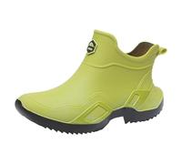 Bottes Hautes Rouges pour Hommes avec Talon Men's and Women's Rain Water Shoes Couples' Same Style Top Rubber Shoes Casual Fashion Outdoor Work Fishing Car Wash Kitchen Escarpins Talon (Green, 38)