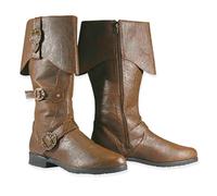 Bottes Homme Medievale Renaissance Mi-Mollet Botte Homme Viking Vintage de Carnaval Halloween Cosplay Spectacle Boots Rétro à Boucles Métalliques Bottines Bottes et Boots Simili Cuir Bottine Chaussure