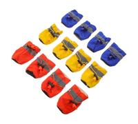 Bottes Imperméables pour Chien, Chaudes et Antidérapantes, 12 Pièces | Doublure en Flanelle et Tissu, Semelles Robustes, pour Sols Intérieurs, Terrasses Mouillées et Terrains Humides