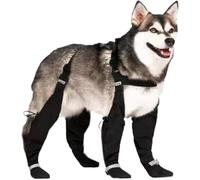 Bottes imperméables pour chiens de grande taille avec bretelles, semelles antidérapantes et protections de pattes réfléchissantes pour la pluie, la neige et les promenades nocturnes, réglables pour