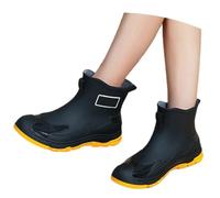 Bottes imperméables pour Femme Caoutchouc Chelsea Bottines Couleur Unie en Confortable Plates Chaussures de Pluie Tendance l'extérieur