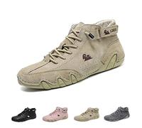 Bottes Italiennes En Daim Faites À La Main, Chaussures Beck For Femmes Imperméables, Légères, Antidérapantes Et Respirantes For Femmes, Bottes Hautes Chukka, Chaussures De Marche(Kaki,43 EU)