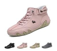 Bottes Italiennes En Daim Faites À La Main, Chaussures Beck For Femmes Imperméables, Légères, Antidérapantes Et Respirantes For Femmes, Bottes Hautes Chukka, Chaussures De Marche(Pink,39 EU)