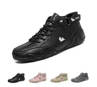 Bottes Italiennes En Daim Faites À La Main, Chaussures Beck For Femmes Imperméables, Légères, Antidérapantes Et Respirantes For Femmes, Bottes Hautes Chukka, Chaussures De Marche(Noir,36 EU)