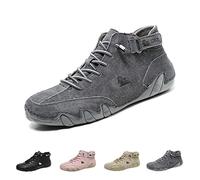 Bottes Italiennes En Daim Faites À La Main, Chaussures Beck For Femmes Imperméables, Légères, Antidérapantes Et Respirantes For Femmes, Bottes Hautes Chukka, Chaussures De Marche(gris,44 EU)