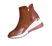 Bottes larges mollet grande taille chaussures simples talon bas ensemble pied bouche profonde grande taille chaussures femme larges mollet bottes d'équitation, marron, 39.5 EU