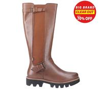 Bottes Longues En Cuir Chic Designer Aleena Pour Femmes Tan