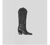 Bottes longues femme Bronx New-kole western - Cuir - Noir
