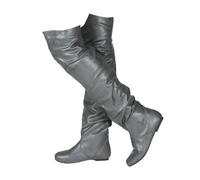 Bottes marron élégantes avec bout classique avec talon bas au-dessus du genou Bottes Hautes au-dessus du Genou avec bout Bottes Chevalerie 39, gris, 42 EU
