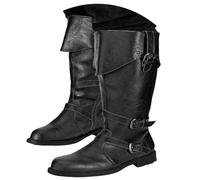 Bottes Médiévales pour Hommes Bottes en Cuir PU Botte de Chevalier Botte Gothiques Couvre Renaissance Vintage pour Halloween Chevalier Mousquetaire Cosplay
