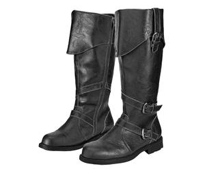 Bottes Médiévales pour Hommes Bottes en Cuir PU Bottes de Chevalier Bottes Gothiques Couvre Bottes Renaissance Vintage pour Halloween Chevalier Mousquetaire Cosplay