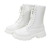 Bottes mi-mollet à lacets pour femme avec semelle à crampons, blanc, 39 EU