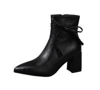 Bottes mi-Mollet avec nœud élégant et Talon pour Une Sophistication au Quotidien
