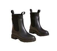 Bottes mi-mollet imperméables antidérapantes à semelle épaisse, bottes de pluie pour femme avec bande élastique pour une tenue décontractée, Noir , 38 EU