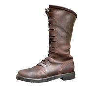 Bottes mi-mollet médiévales pour hommes en cuir souple avec conception large pour un maintien exceptionnel et une durabilité remarquable quotidien (Brown, 45)