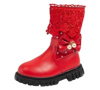 Bottes mi-mollet pour filles en velours coton élégantes hiver nouvelles tendances princesse confortables design mode enfantine (RD1, 28 Little Child)