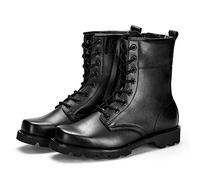 Bottes militaire des hommes,Antidérapants Bottes de combat Commando couche Head Bottes en cuir de vache tactique,Black- 41/UK 7.5/US 8