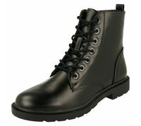 Bottes Militaires À Lacets Noires Spot On Pour Femmes : F5R1170