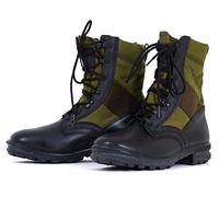 Bottes militaires originales de l'armée allemande de la jungle pour homme - Baltes - Noir/vert - Bottes militaires pour homme, noir, 43 EU