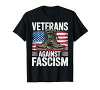 Bottes Militaires Veterans Against Fascism Drapeau américain T-Shirt