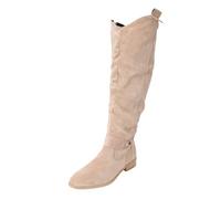 Bottes molles au genou pour femme, bottes à talon bas et épais avec | Bottines décontractées à bout rond pour femme - En daim - Antidérapantes - Confortables - Chaudes et larges - Chaussures