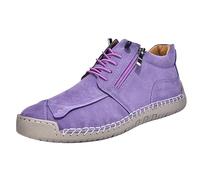 Bottes montantes décontractées pour homme en daim avec fermeture éclair latérale, chaussures de marche confortables, violet, 38 2/3 EU